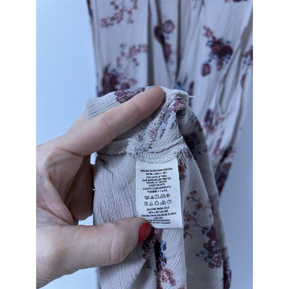 Free People Tree Swing Mini Dress Cream Floral Boho Tunic Coquette Cottage Fairy - Picture 8 of 10